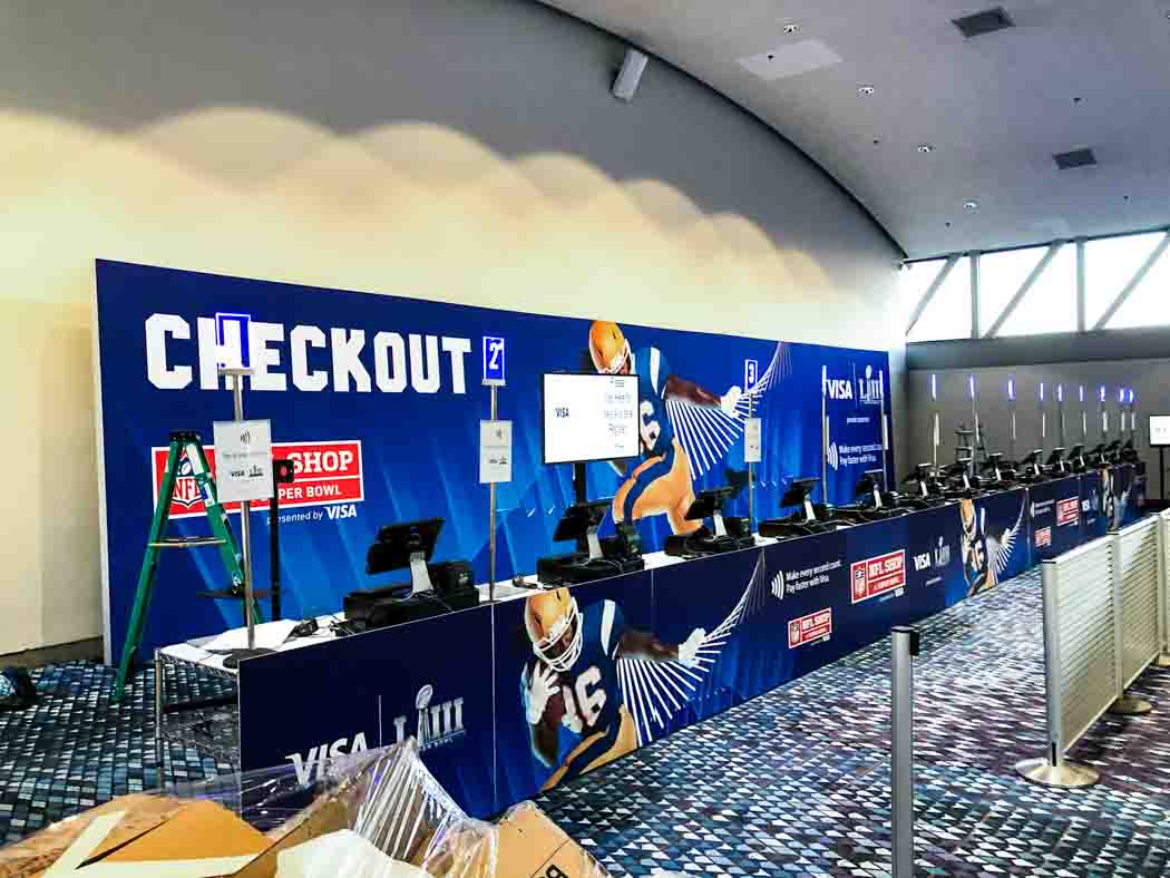 NFL Superbowl 53 Visa Checkout Counter