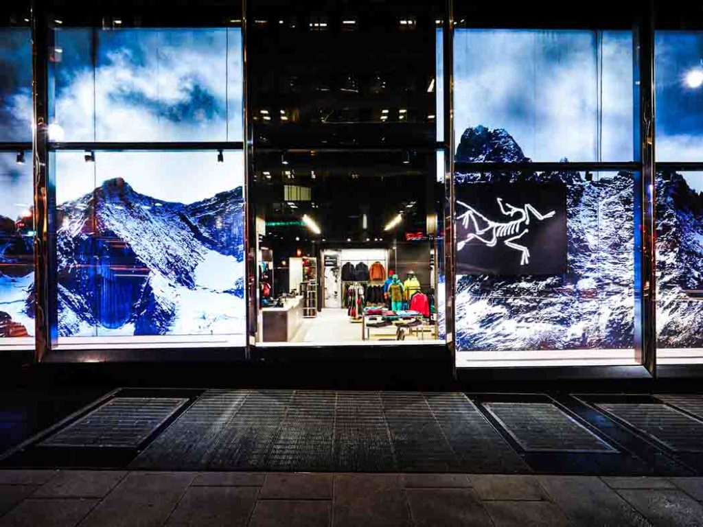 Arc'teryx Lightbox Wall Window Display SEG Systems