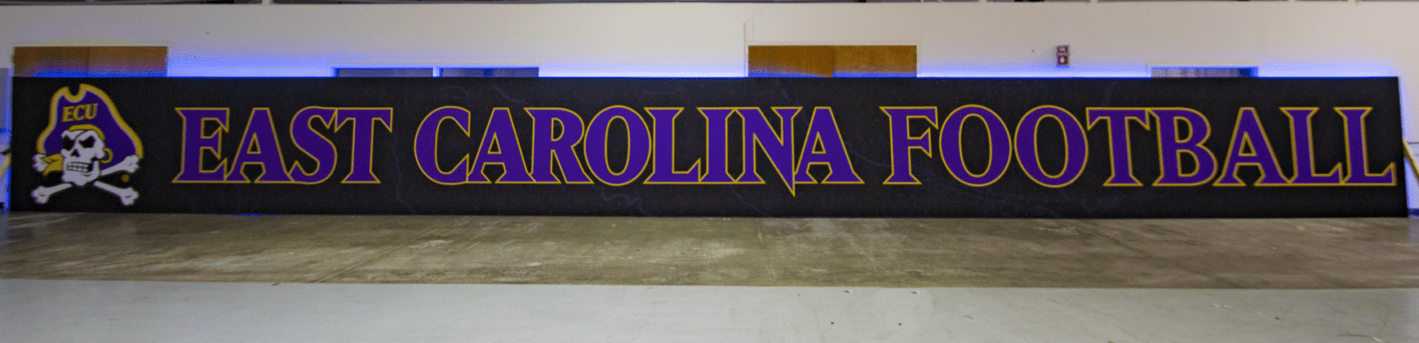 East Carolina RGBW Halo Lit Wall-Mounted Mural that spans 40 feet