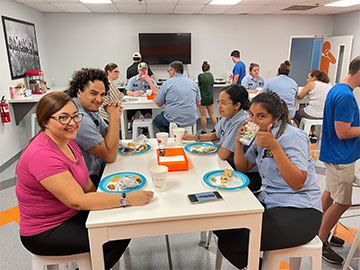 SEG employees enjoying lunch together