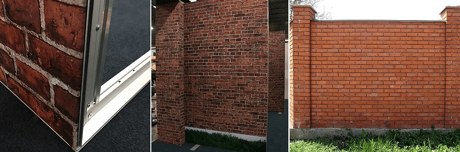 Collage of different brick textures